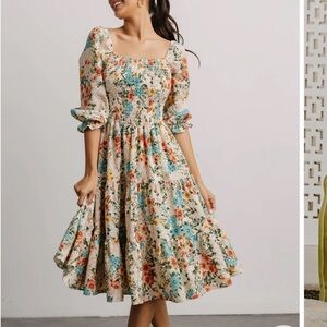 NWT Baltic Born Marta Smocked Midi Dress 1XL